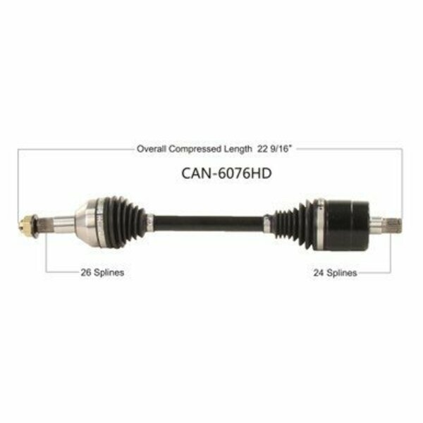 Wide Open Heavy Duty CV Axle CAN AM HD REAR LEFT OUTLANDER 650/850/1000 19-20 CAN-6076HD